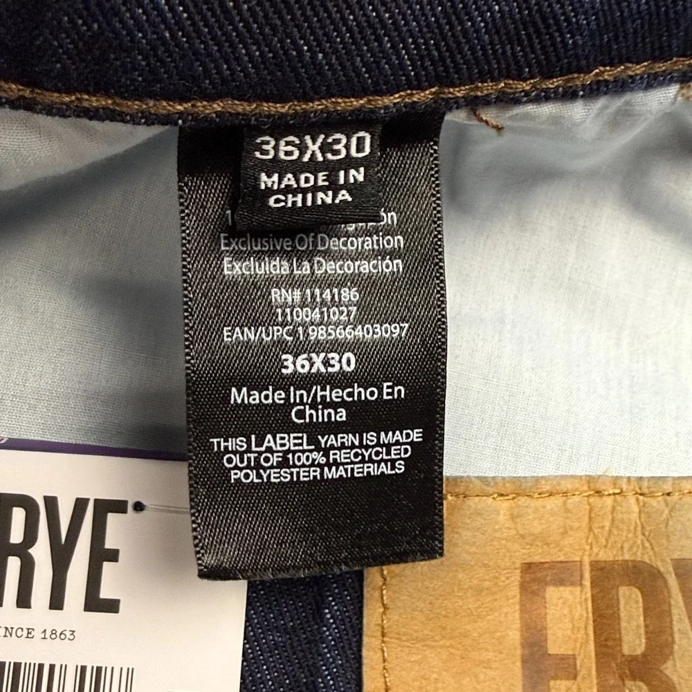 Frye Mens Slim‎ Bootcut Jeans Size 36x30 Dark Wash Casual Cotton Denim NWT